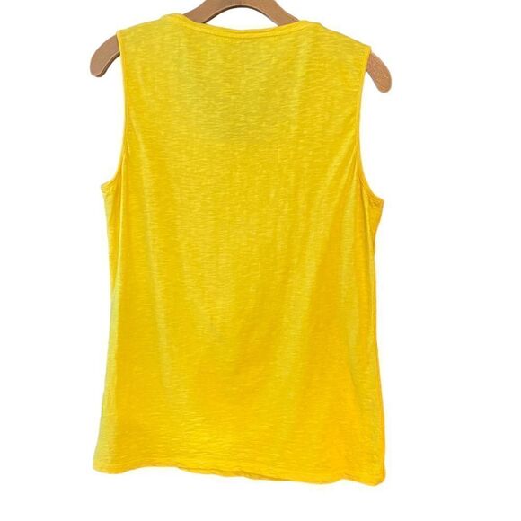 Coldwater Creek M Lemon Yellow Sequin Round Neck Sleeveless Everyday Tank Top - Picture 2 of 6